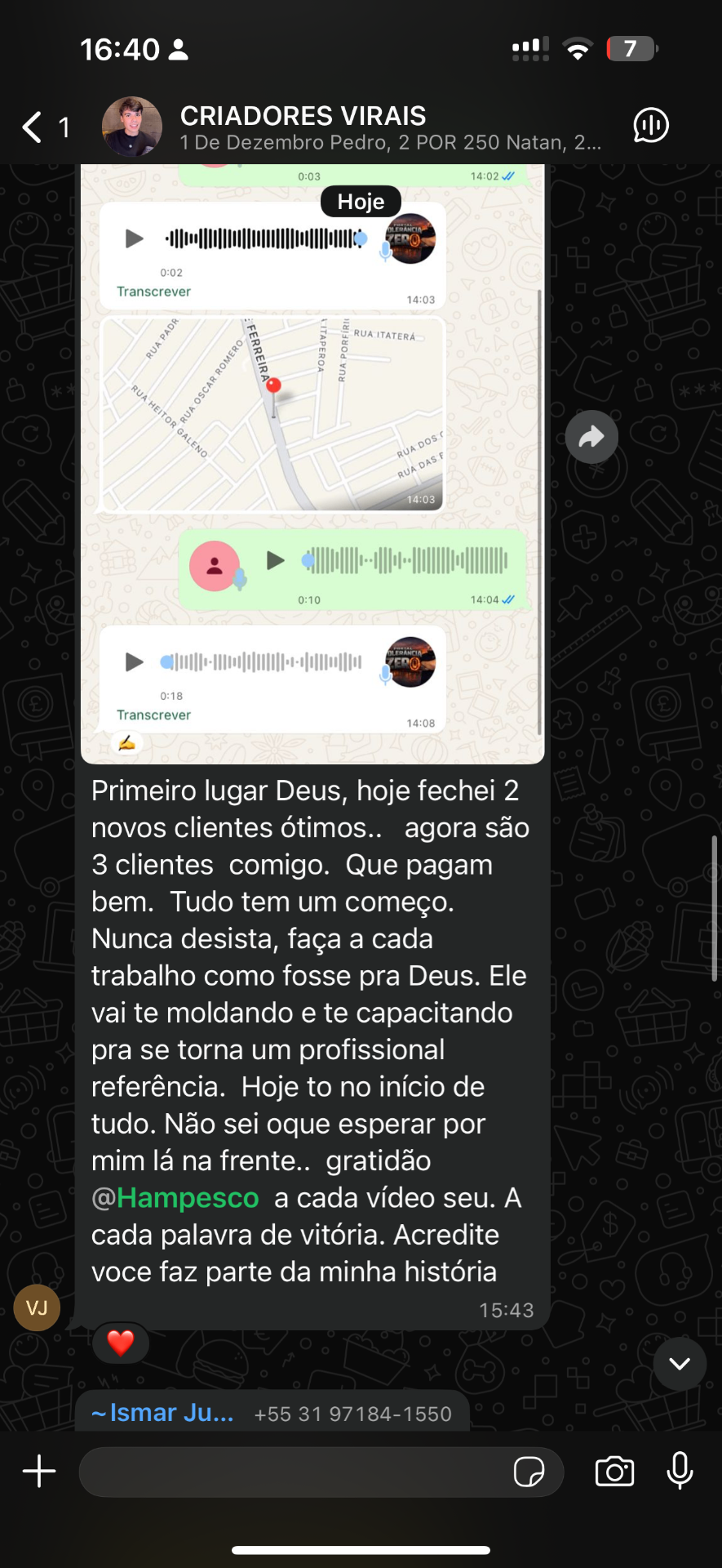 Depoimento de Ismar Junior